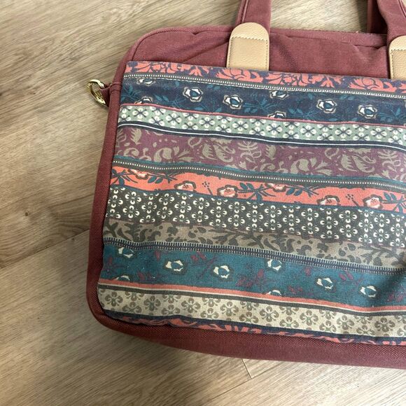 Kinmac Laptop Case Printed Office Work School Handle Blue Red Cream Zip Closure - Picture 10 of 16